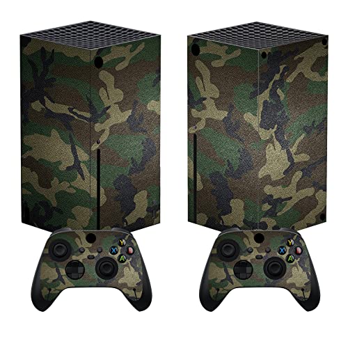 PlayVital Army Green Camouflage Custom Skin Decals for Xbox Core Wireless Controller, Vinyl Wrap Cover Stickers for Xbox Series X Console Controller