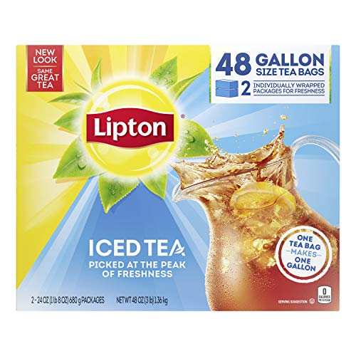 Lipton Iced Tea Bags, Bulk Tea, Great for Parties, 48 Gallon-Sized Tea Bags