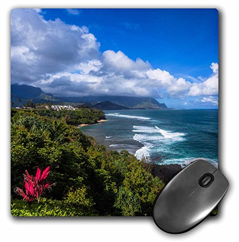Northern coastline of the Hawaiian island of Kauai near Princeville. - Mouse Pad, 8 by 8 inches (mp_210206_1)