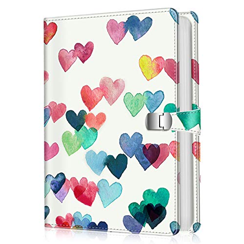 Fintie Photo Album 4x6 Photos - 112 Photos Premium Vegan Leather Cover with Snap Fastener, Portable Wallet Photo Albums (Raining Hearts)