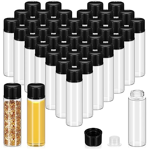 Lallisa 80 Pcs Small Clear Glass Vials with Screw Caps and Plastic Stoppers Empty Refillable Travel Glass Essential Oil Bottles Anointing Oil Bottles for Essential Oils Aromatherapy Perfume (7ml)