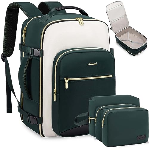 LOVEVOOK Large Travel Backpack for Women & Men, Carry on Backpack Airline Approved, TSA Personal Item Travel Bag fits 17' Laptop, 40L Waterproof Travel Essentials Sports Backpack with 3 Packing Cubes