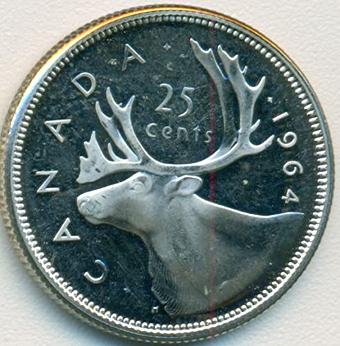 1964 Canadian Caribou Silver Quarter - Extremely Fine+