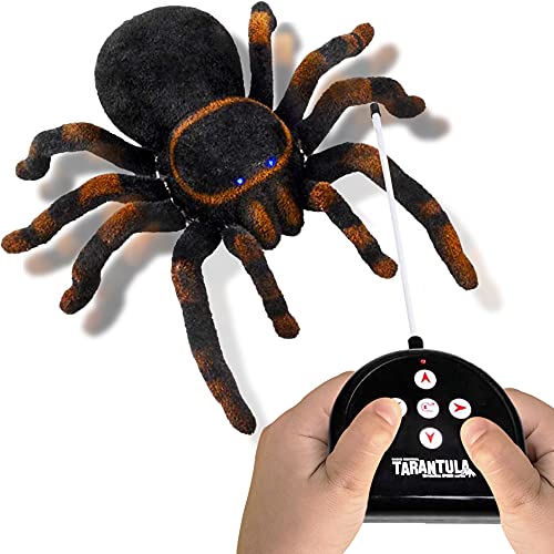 ArtCreativity Remote Control Spider, Includes 1 Tarantula & 1 Controller, Spooky RC Spider Prank Toy with 8 Individually Moving Legs, Furry Texture, and Light Up Eyes, Great Halloween Toy for Kids