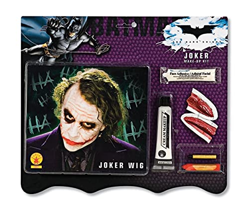 Batman Deluxe Joker Wig And Make Up Kit, Black, One Size