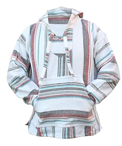 Del Mex Mexican Baja Hoodie Sweatshirt Pullover Jerga Surf Poncho Drug Rug (Medium, Cabo)