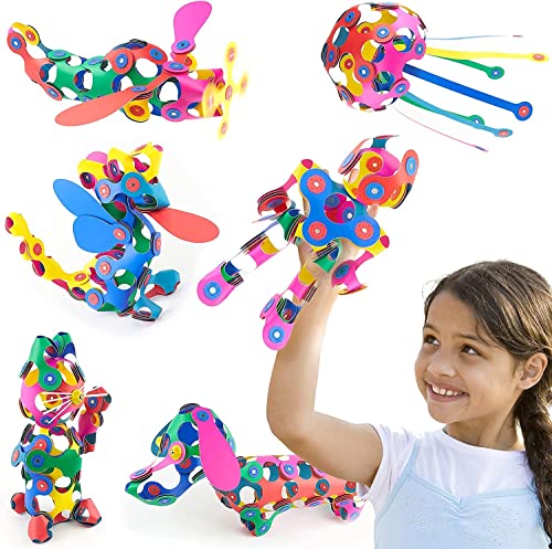 Clixo Super Rainbow, 60 Piece Pack - A Versatile, Travel Friendly Magnetic Building Toy, Flexible Design for Hours of Fun Creative STEM Play, Great Gift for Curious Kids. Ages 4-99