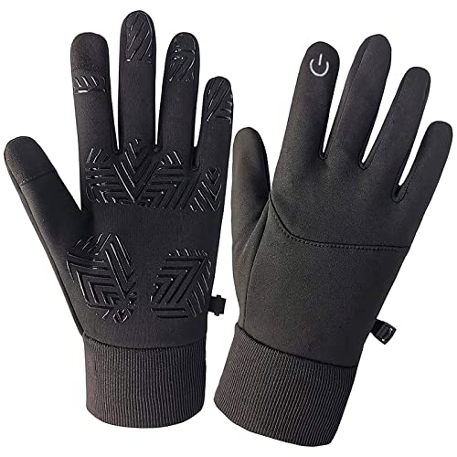 SUOYANA Winter Gloves for Men and Women,Touch Screen Gloves Warm Waterproof Windproof Full Palm Non-Slip Lightweight for Running,Walking,Cycling,Driving in Cold Weather (Black,Small)