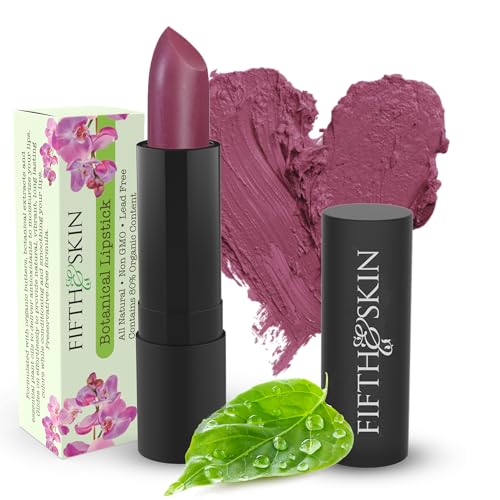 Fifth & Skin BOTANICAL Lipstick (RHUBARB) | Made in USA | Vegan | Natural | Organic | Cruelty Free | Paraben Free | NO Lead | Moisturizing Color that's Good for your Lips!