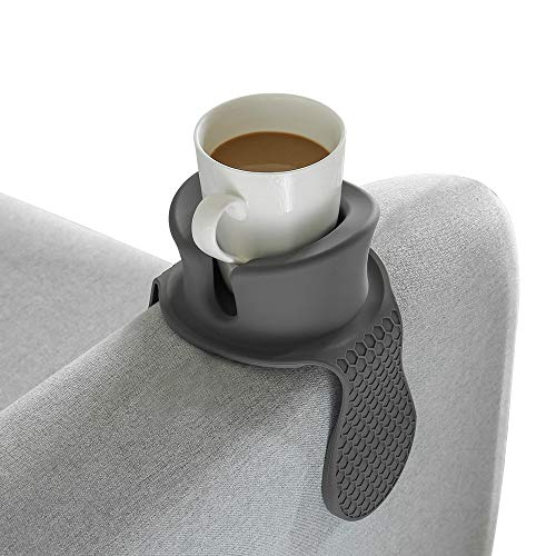 Sofa Cup Holder - Watruer The Ultimate Anti-Spill Holder Silicone Drink Holder for Your Sofa or Couch - Grey