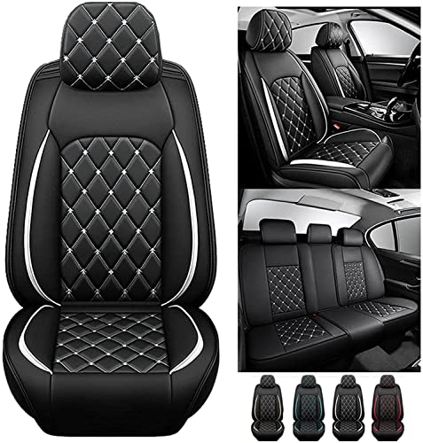 Car Seat Cover 5-Seats, for DS3 Ds4 Ds6 Ds4S Ds5, Front and Rear Leather Seat All Weather Use Breathable Wear Resistant Waterproof (Color : D)