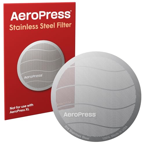 AeroPress Stainless Steel Reusable Filter - Metal Coffee Filter for AeroPress Original & AeroPress Go Coffee Makers, 1 Pack, 1 Filter, Gray