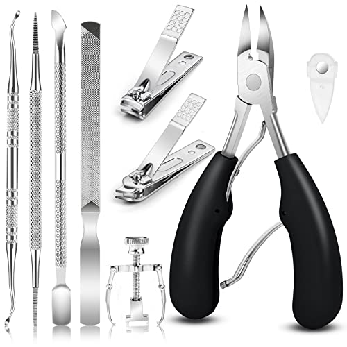 JTIEO 9PCS Toenail Clippers Tool, Ingrown Toenail Treatment Stainless Steel Removal Kit Professional Tool Set for Ingrown & Thick Nail