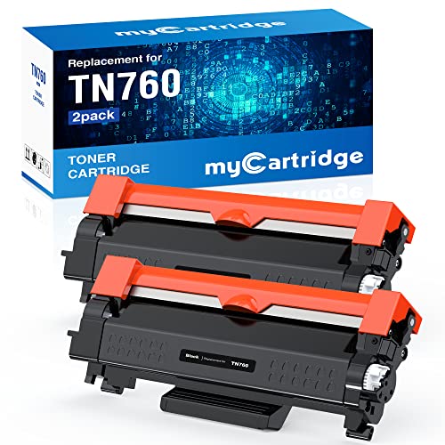 myCartridge Remanufactured Toner Cartridge Replacement for Brother TN760 TN-760 TN730 TN-730 for MFC-L2710DW MFC-L2750DW HL-L2370DW HL-L2395DW DCP-L2550DW HL-L2350DW Printer Toner Cartridges(2 Black)