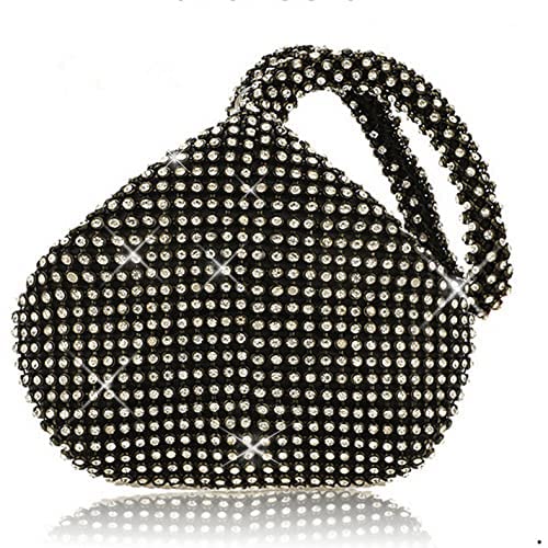 JIAN YA NA Fashion Women Rhinestone Trihedral Clutch Evening Bag Bling Zipper Wedding Purse