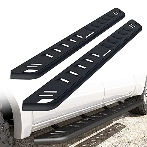 ONINE Tubular 7” Textured Black Running Board Custom Fit 2019-2024 Chevy Silverado/GMC Sierra 1500 & 2020-2024 Chevy Silverado/GMC Sierra 2500HD/3500HD Crew Cab Side Step Nerf Bar