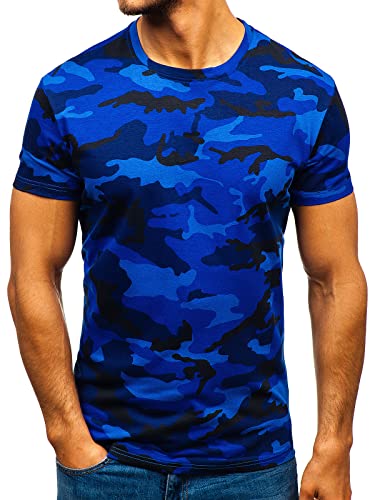 Men's Camouflage T-Shirt Sports Fitness Short Sleeve Military Camo Crewneck Vintage Shirt 3-4X-Large