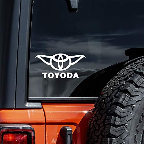 Toyoda Parody Decal Vinyl Sticker Auto Car Truck Wall Laptop | White | 5.5' x 2.5'