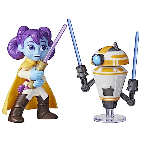 Star Wars: Young Jedi Adventures Pop-Up Lightsaber Duel, LYS Solay & Training Droid Action Figures, 4-Inch Scale Toys, Preschool Toys for 3 Year Old Boys & Girls