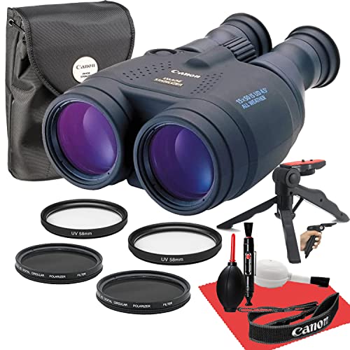 Canon 15 X 50 Image Stabilising All Weather Binoculars -UV Filters,CPL Filters + More (14PC Bundle)