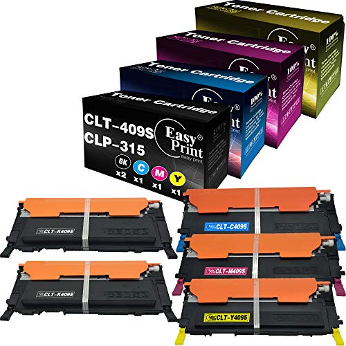 EASYPRINT (5-Pack, 2X BK+ C+ M+ Y) Compatible 409S Toner Cartridge Replacement for CLT-409S Used for Samsung CLP-310 CLP-315 310N 315W CLX-3170FN 3175N 3175FN 3175FW Printer