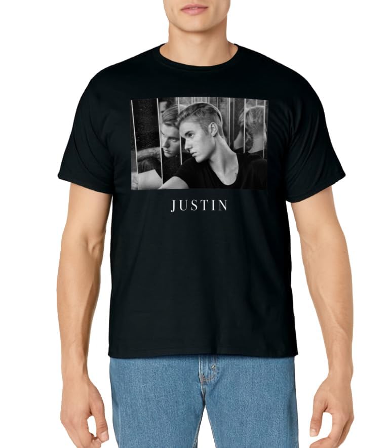 Official Justin Bieber Reflection Photo B&W T-Shirt