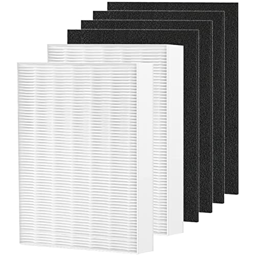 Air108 HEPA Filter Replacement Compatible with Oreck AirInstinct Air Cleaner Purifiers 75, 100, 108, 150, 200, Including 2 Ture HEPA Filters and 4 Carbon Pre-Filters