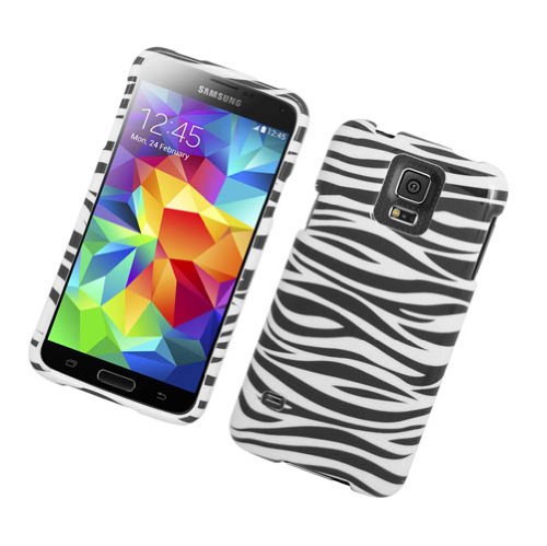 CYstore Graphic Design Hard Cover Case For Samsung Galaxy S5 (Include a CYstore Sylues Pen) - Zebra Black/White