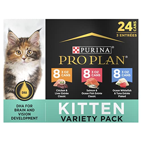 Purina Pro Plan High Protein Wet Kitten Food Variety Pack, DEVELOPMENT Kitten Favorites - 3 Oz (Pack of 24)