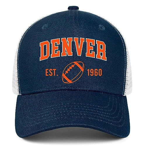 Waykingo Denver Hat Gifts for Men Women Apparel Embroidered Adjustable Baseball Cap Golf Hats Birthday Youth Navy Blue
