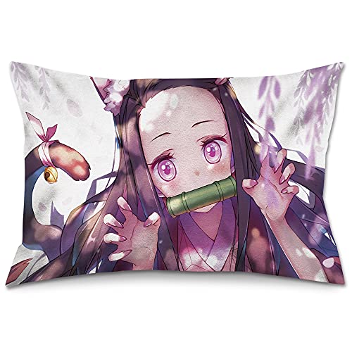 Anime Pillow Covers Decorative Cosplay Plush Pillowcases Covers for Living Room Couch Bedroom 20x30 Inch