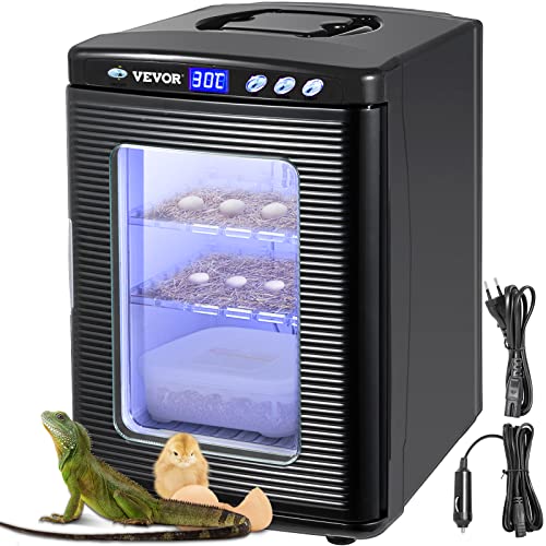 Happybuy Black Reptile Incubator 25L Scientific Lab Incubator Digital Incubator Cooling and Heating 5-60°C Reptile Egg Incubator 12V/110V Work for Small Reptiles