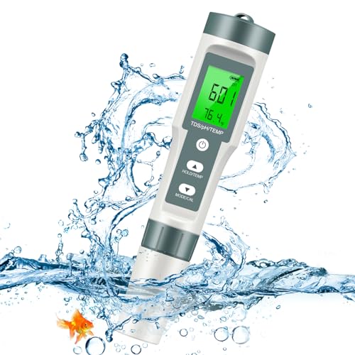 TDS/pH/Temperature 3-in-1 pH Meter for Water, 0-14 pH Measurement Range Digital pH Meter, 0.01 High Precision Water Quality Digital pH Tester with ATC, pH TDS Water Test Meter for Drinking Water