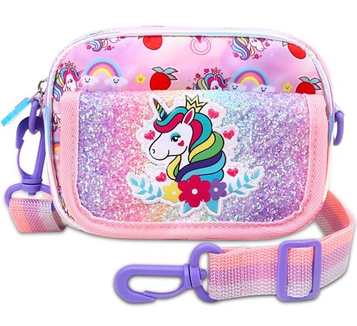 Girls Purse for Kids Age 3-12 - Unicorn Purse for Little Girl Gifts, Crossbody Bag