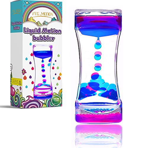 YUE MOTION Liquid Motion Bubbler - Calming Toys for Kids and Adults - Liquid Hourglass - Handheld Oil Timer - Sensory Toys for Autism, Anxiety