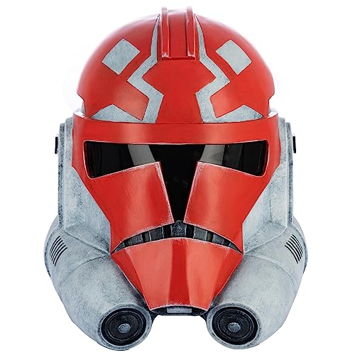 Evere SW Clone Asoks Helmet Cosplay Roleplay Prop Collectible (Red) A
