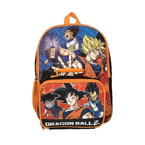 Bioworld Dragon Ball Z Saiyan Warriors 2-Piece 16' Youth Backpack & Lunch Kit Combo Set