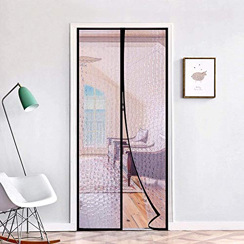 Magnetic Thermal Insulated Door Curtain 36'x80' Magnet Patio Door Cover Auto Closer Fits Doors Up to 34'x79' to Keep Warm in Winter Cool in Summer for Air Conditioner Heater Room Home Kitchen
