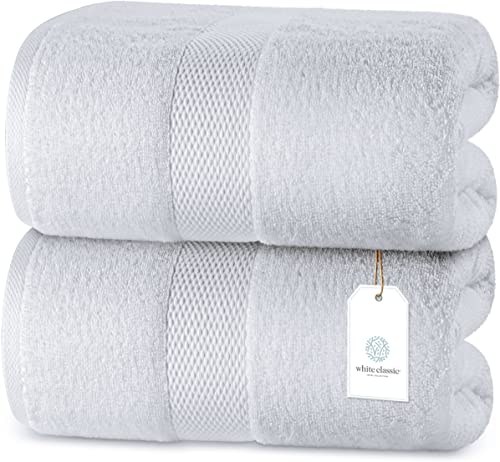 Luxury Bath Sheets Towels for Adults Extra Large | Highly Absorbent Hotel Collection | 35x70 Inch | 2 Pack (White)