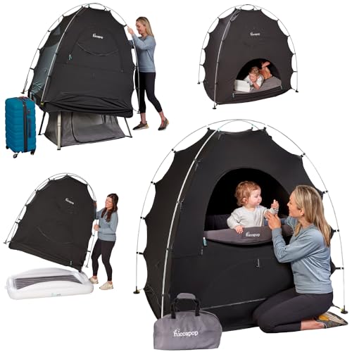 Hiccapop Blackout Tent for Pack and Play, Baby Sleep Pod, Baby Crib Tent, Blackout Canopy Crib Cover, Sleep Pod for Kids with Monitor, Pack and Play Blackout Cover, Pack and Play Tent