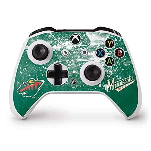 Skinit Decal Gaming Skin Compatible with Xbox One S Controller - Officially Licensed NHL Minnesota Wild Frozen Design