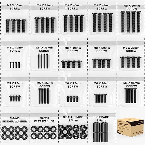 TV Mount Screws Universal TV Installation Hardware Kit Includes M4 M5 M6 M8 TV Sets Screws and Spacers for Samsung, Vizio, LG, TCL, Sony, Sharp, Philips, Panasonic & More Up to 100' HTA001