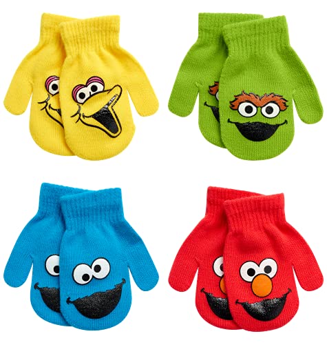 Sesame Street Toddler Boys’ Mittens – Elmo, Cookie Monster, Big Bird, Oscar the Grouch (2T-4T), Size Age 2-4, Sesame Street Characters