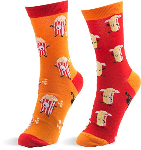 Pavilion Gift Company Popcorn and Butter-S/M Unisex Socks, Orange, Small