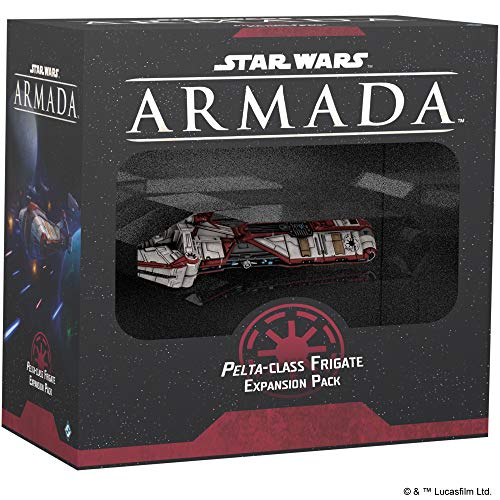 Star Wars: Armada Pelta-class Frigate EXPANSION PACK - Republic Navy Ship with Cards and Tokens, Tabletop Miniatures Strategy Game, Ages 14+, 2 Players, 2 Hour Playtime, Made by Atomic Mass Games