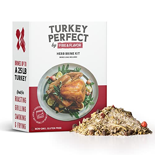 Fire & Flavor Turkey Brine Kit - Seasonings and Bag for Roasting, Grilling, Smoking and Frying Turkey