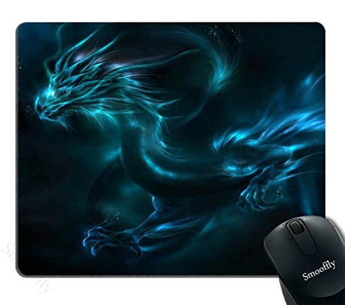 Smooffly Mouse pad Unique Design Mouse Pad Cool Blue Dragon Design Gaming Mousepad