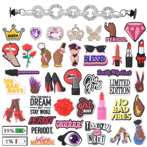 UNN 50 Pcs Women Girls Pink Cartoon Shoe Charms Kids Lovely Makeup Bling Decorations for Party Favor 50pcs-5