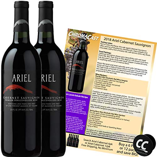 Ariel Cabernet Non-Alcoholic Red Wine Experience Bundle with Pop Socket, Seasonal Wine Pairings & Recipes, 2 Pack