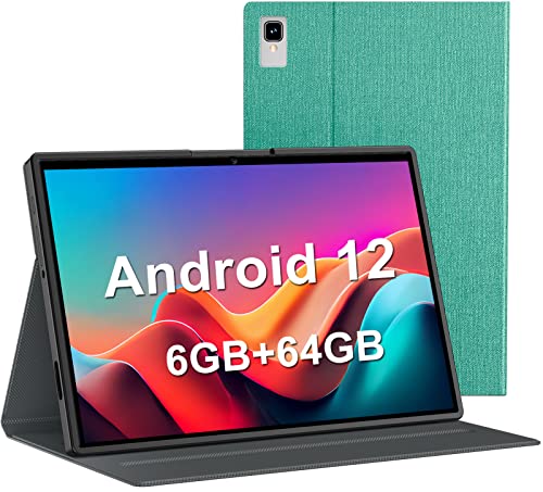 Android Tablet, 10.1 Inch Android 12 Tablet, 6GB RAM 64GB ROM, 1TB Expand, Android Tablet with 8000mAh Battery, Dual Camera, 5G WiFi, Bluetooth, FHD IPS Touch Screen, GPS, Google GMS Certified